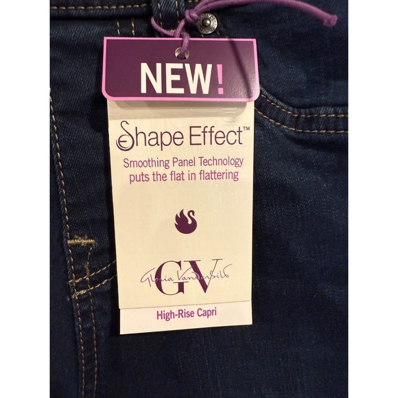 Gloria Vanderbilt Capri Jeans Women Size 4P Blue Denim Shape Effect High Waisted - Picture 3 of 12